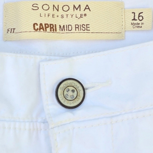 Sonoma Women's White Mid Rise Capri Size 16 New with tags! - Picture 5 of 6